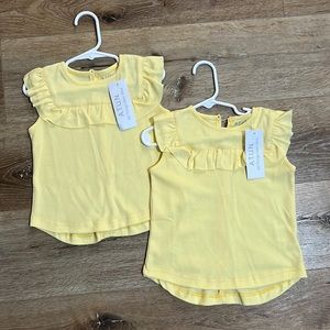A.T.U.N Yellow Ruffle Sleeve Top